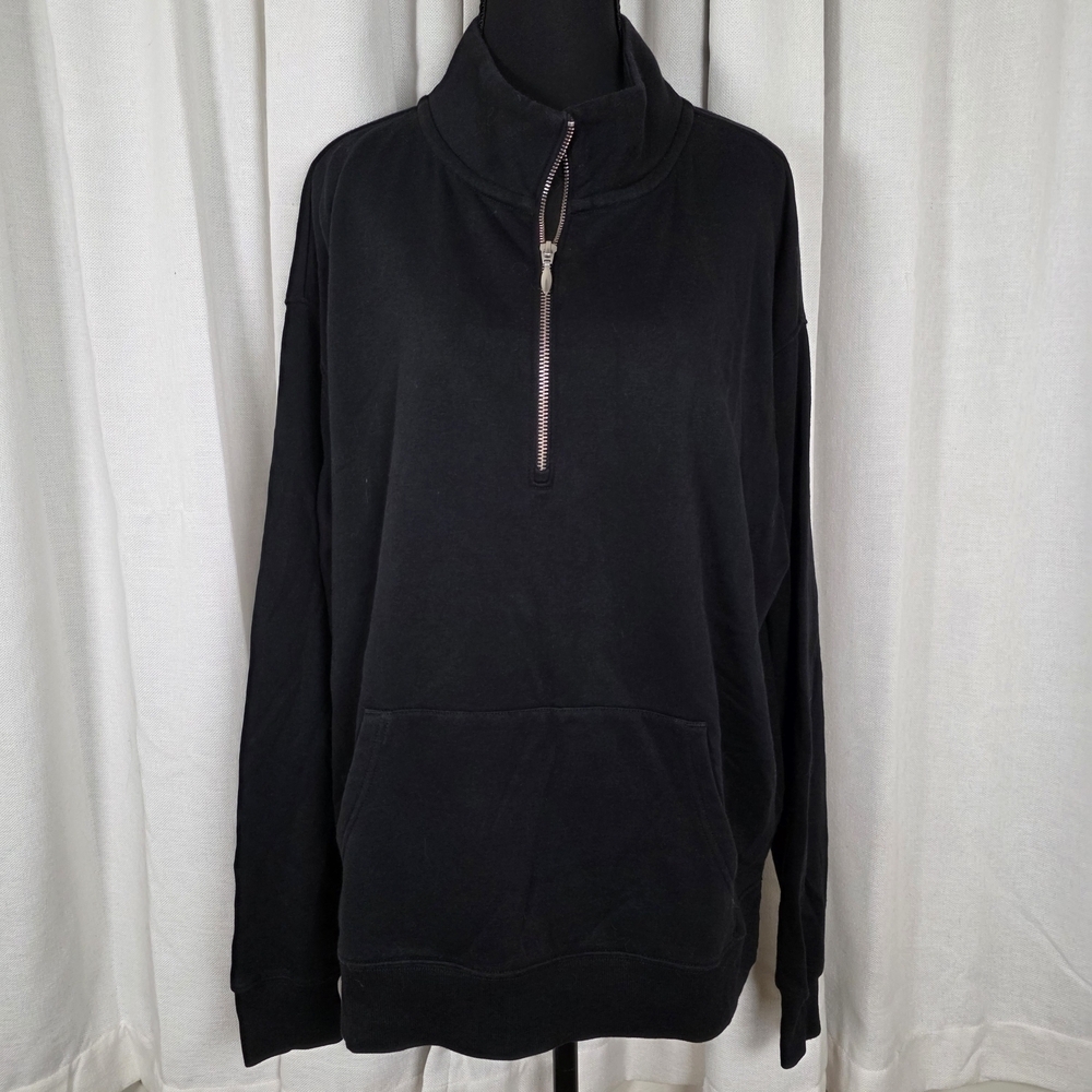 Old Navy Women's Black Half-Zip Sweatshirt